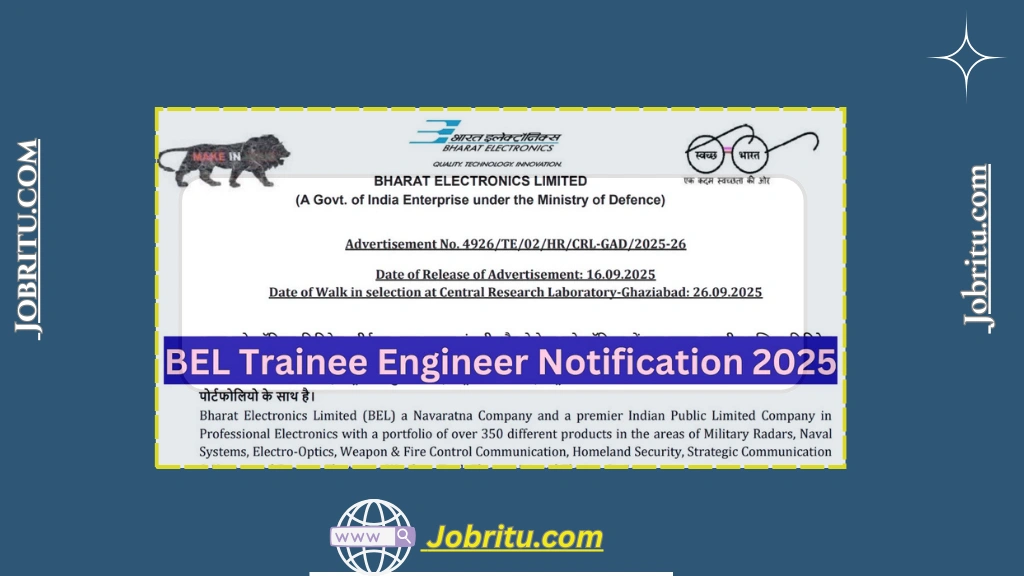 BEL Trainee Engineer Recruitment 2025