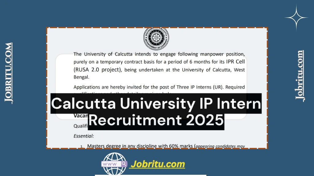 Calcutta University IP Intern Recruitment 2025