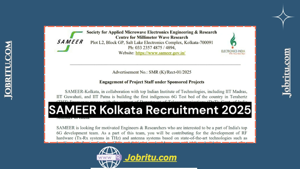 SAMEER Kolkata Vacancy 2025